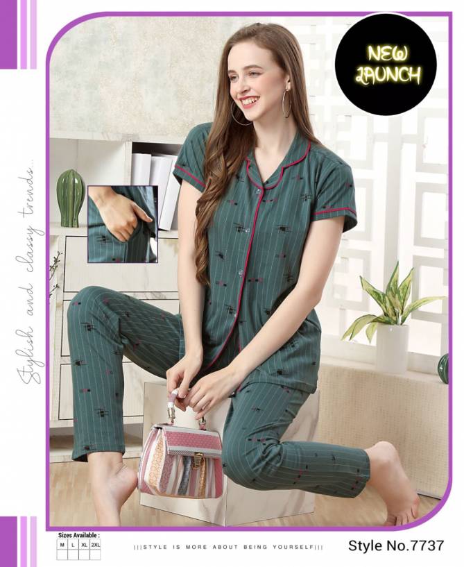 Summer Special Collar Ns Vol B506 Hosiery Cotton Night Suits
